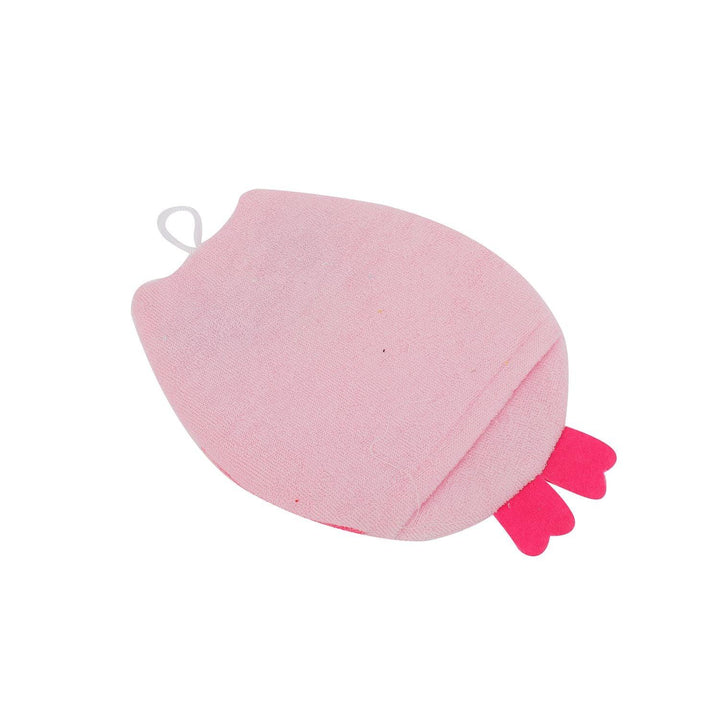 Guante de Ducha Esponja Búho Rosado 17cm