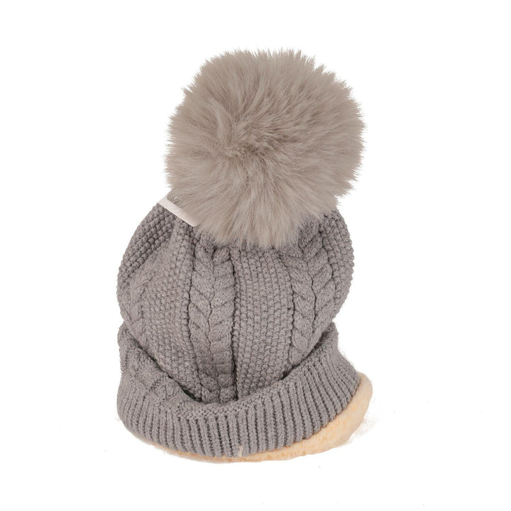 Gorro Invierno con Pompon Gris 28cm