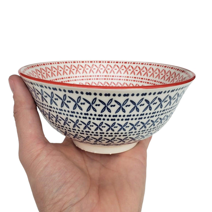 Bowl Loza Diseño Azul Rojo 11x7.5cm