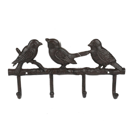 Perchero Pajaros Metal 4 Ganchos 17x30cm