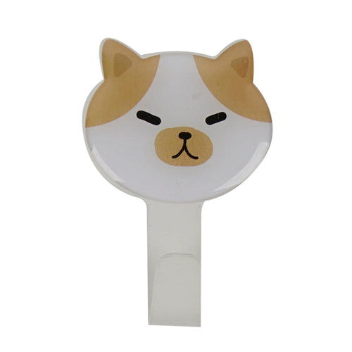 Perchero Diseño Gato Blanco/Café 13x8x3cm