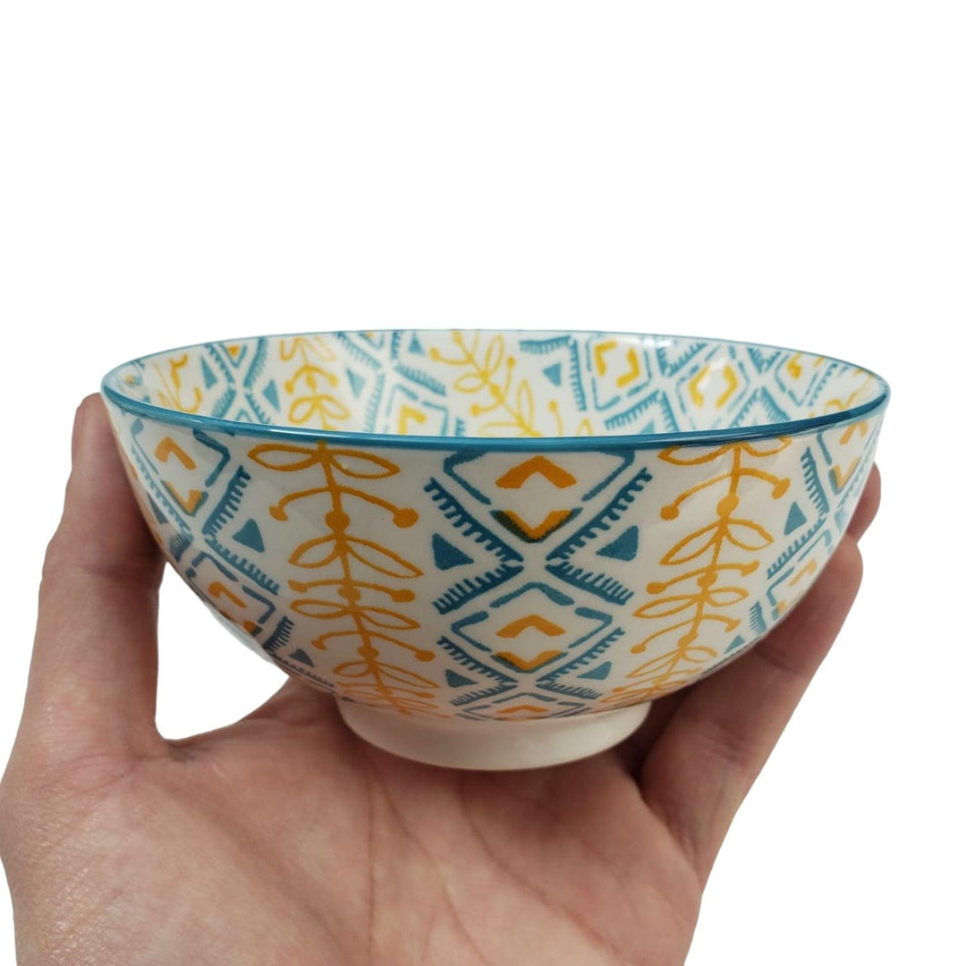 Bowl Loza Diseño Amarillo Celeste 13x7.5cm