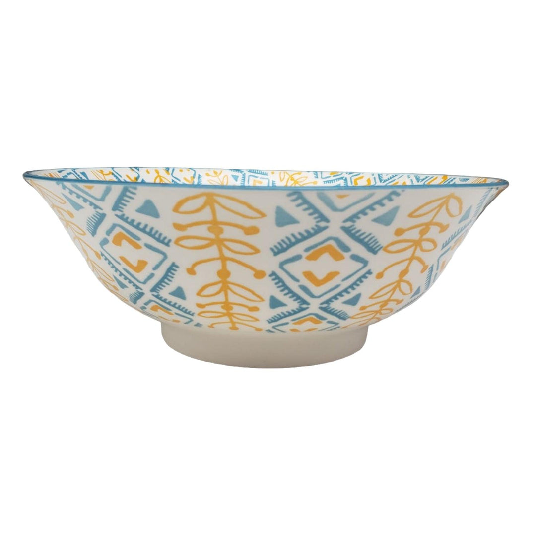 Bowl Loza Diseño Amarillo Celeste 21x11cm