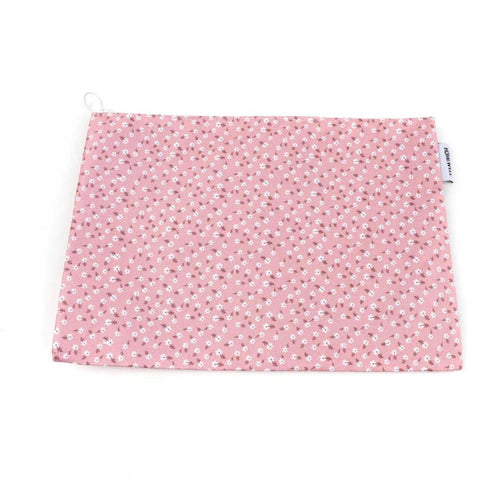 Estuche Rosa Flores Blancas