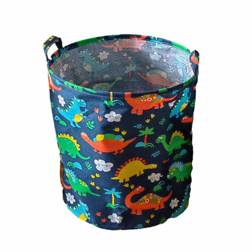 Canasto Ropa Dinosaurios Azul