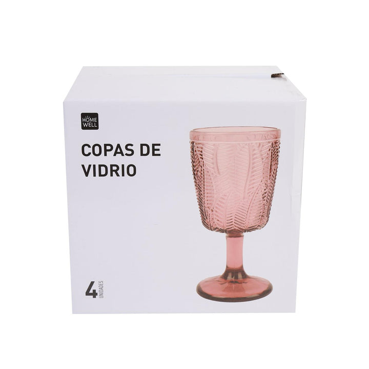 Set 4 Copas Vidrio Rosado 330ml