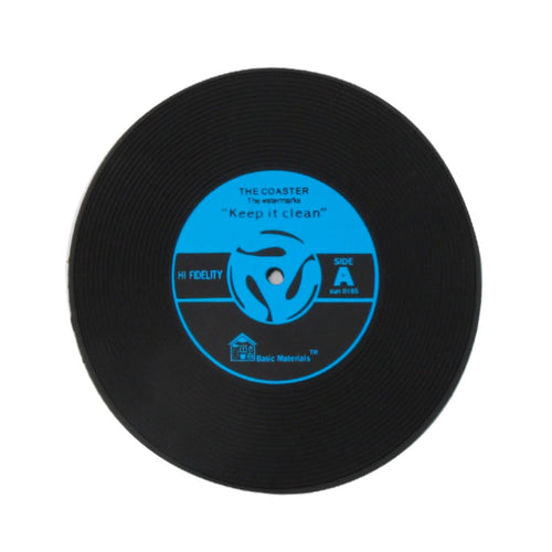 Set de Posa Vasos Retro Vinilo Azul 10cm (2u)