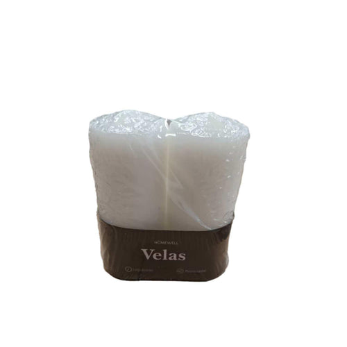 Set de Velas Blancas 2 Piezas 6x7.5cm
