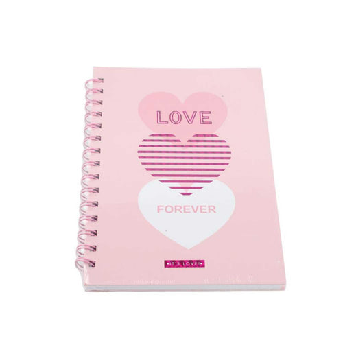 Libreta Rosa Corazones Love Forever 20.7x14.5cms 80 Páginas