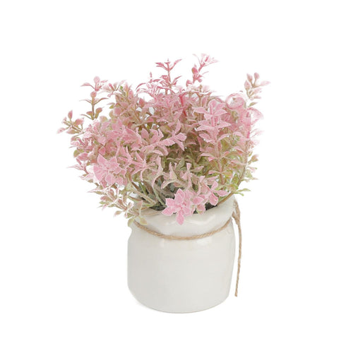 Arreglo Planta Decorativa Artificial Flores Rosadas