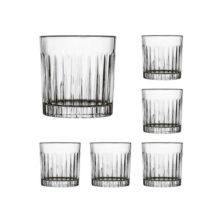 Set 6 Vasos Whisky Vidrio Transparente 300Ml