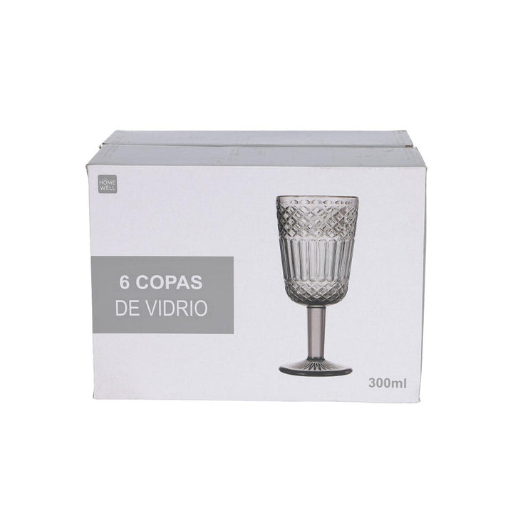 Set 6 Copas Vidrio Gris 300Ml