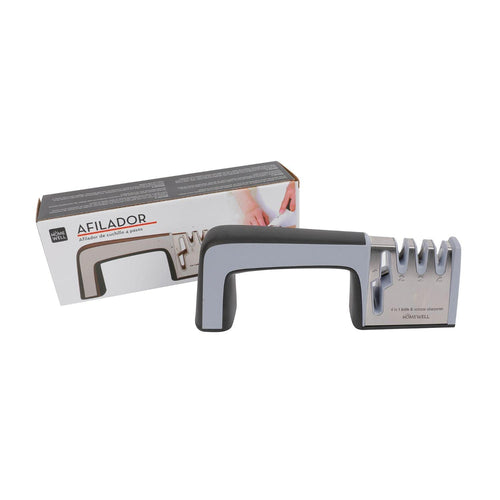Afilador de Tijeras y Cuchillos Gris 22x6x9cm