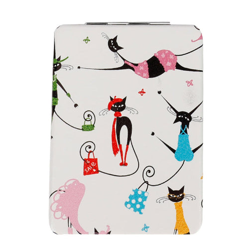 Espejo Cuadrado Diseño Gatos Modernos  6x8.5cm