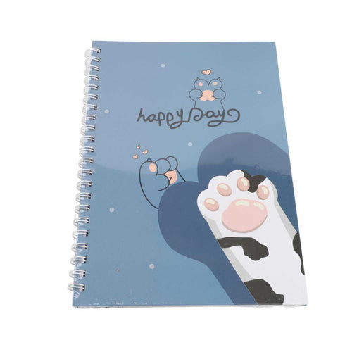Libreta Azul Diseño Gatito Happy Day 29.5x22cm 80 Páginas