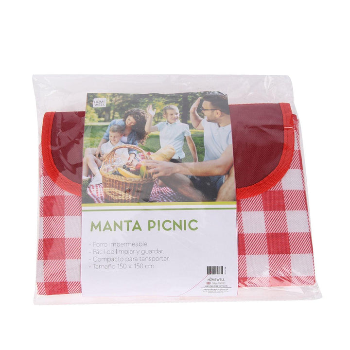 Manta para Picnic Plegable Roja 150x150cm