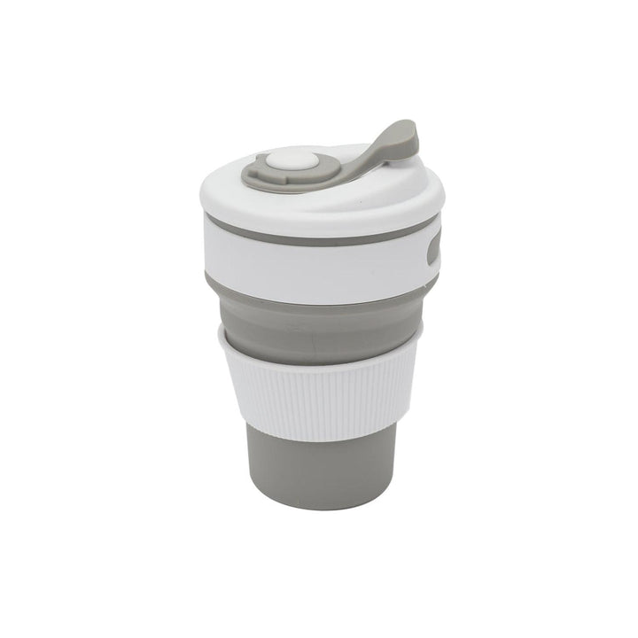 Mug Plegable de Silicona 350ml Gris y Blanco