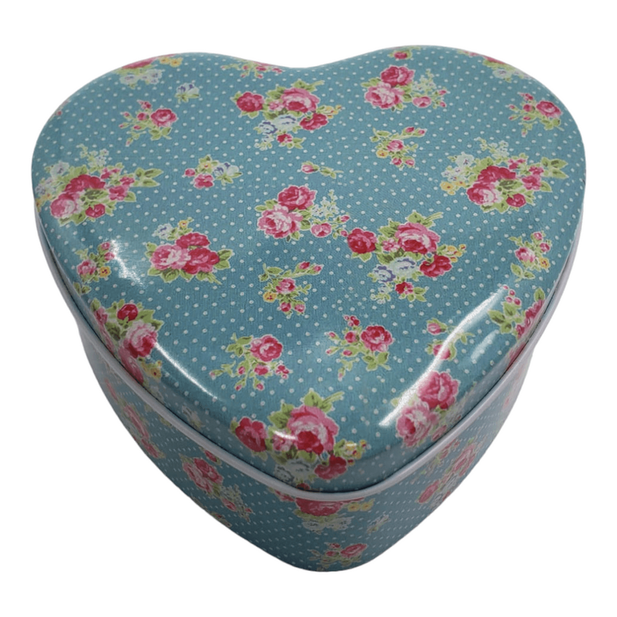 Set Cajas Diseño Corazon Metal Azul 12x11x5cm (3u)