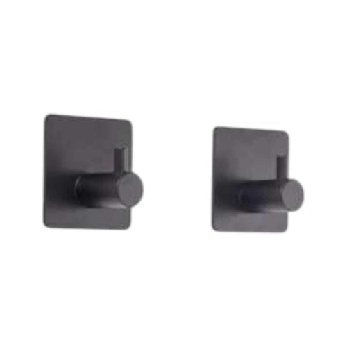 Set Percheros Adhesivos Negro 2 Piezas 4.5x4.5x2.8 cm