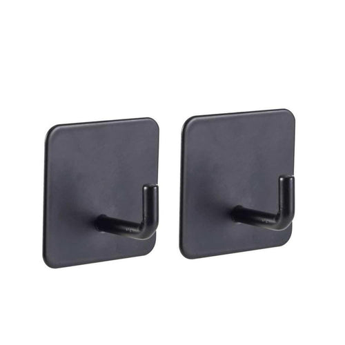 Set Percheros Adhesivos Negro 2 Piezas 4.5x4.5x2.8 cm