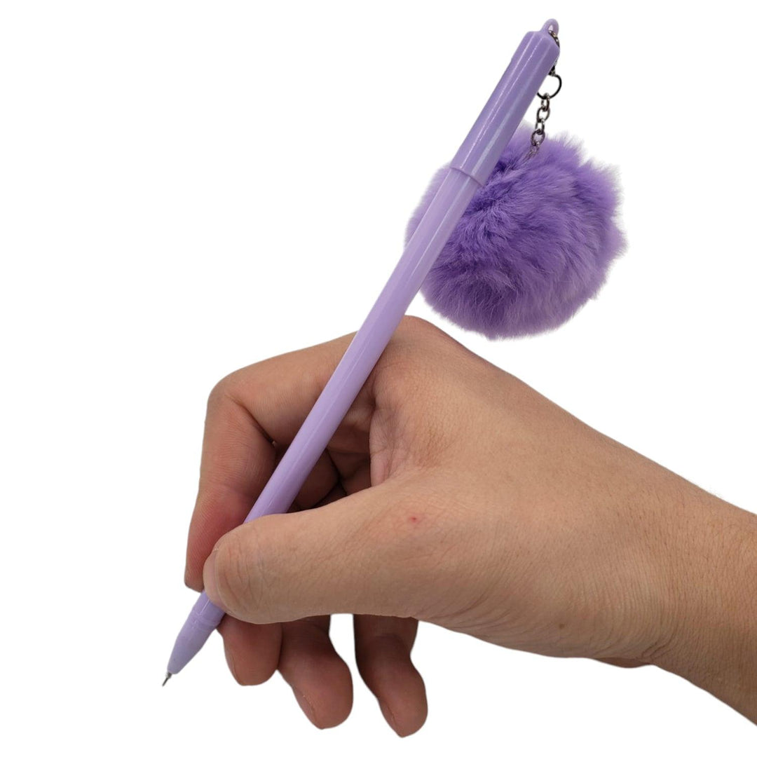 Lapiz Gel Pompom Morado