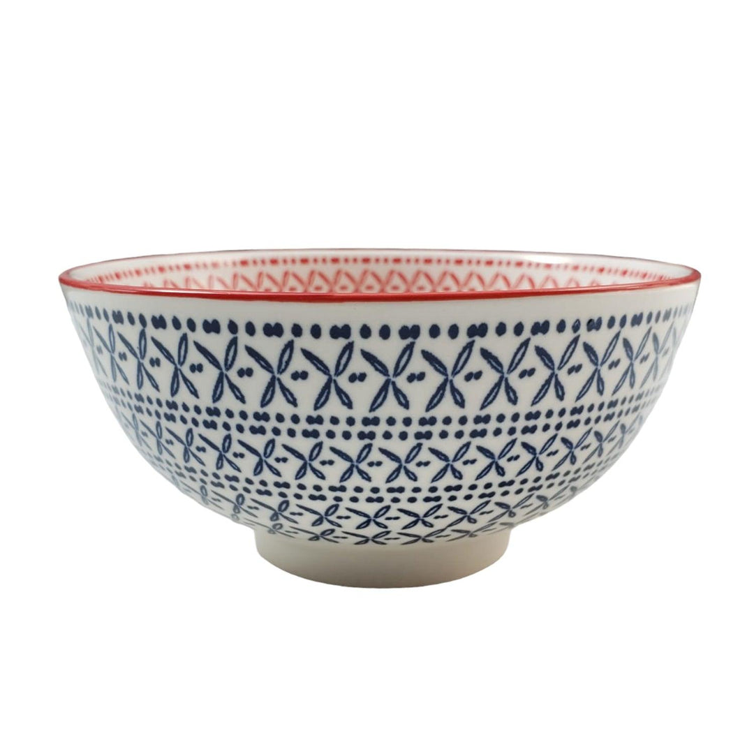 Bowl Loza Diseño Azul Rojo 13x7.5cm