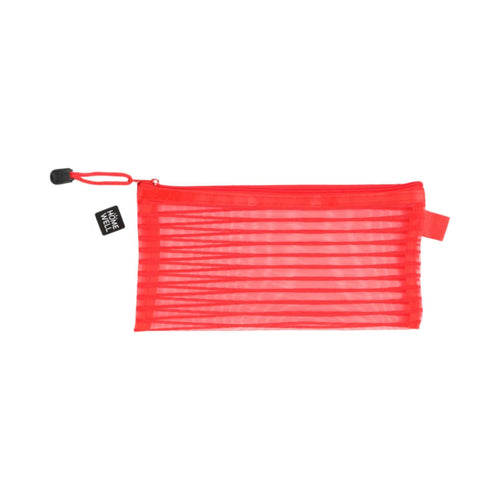 Estuche Traslúcido Rayado Rojo