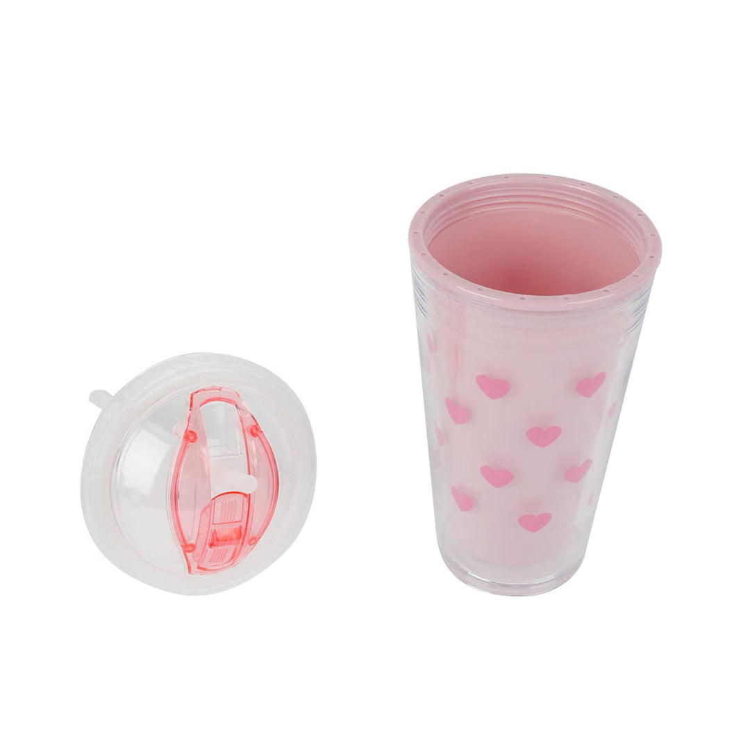 Vaso con Bombilla Diseño Rosado 450ml