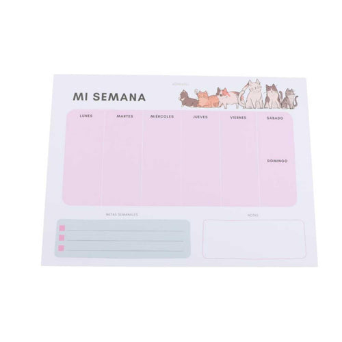 Planificador Semanal Rosa Ilustrado