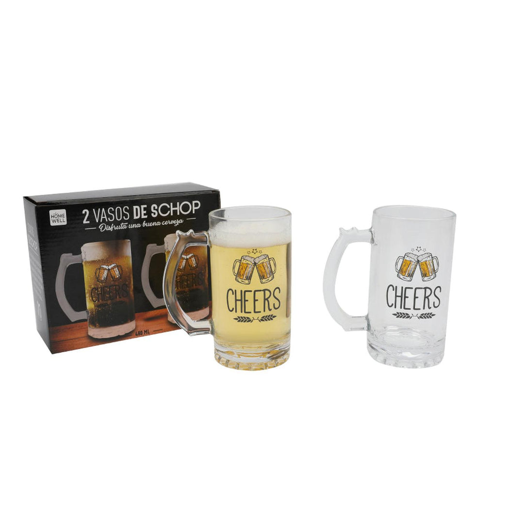 Set de Vasos Cerveceros Shop Cheers 480ml (2u)