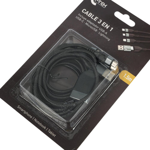 Cable de Carga Universal USB-A 3 en 1(1.5M)