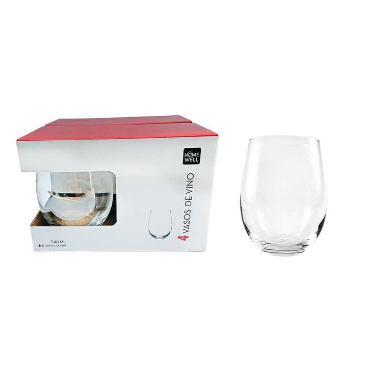 Set 4 Vasos Vidrio Vino 540ml