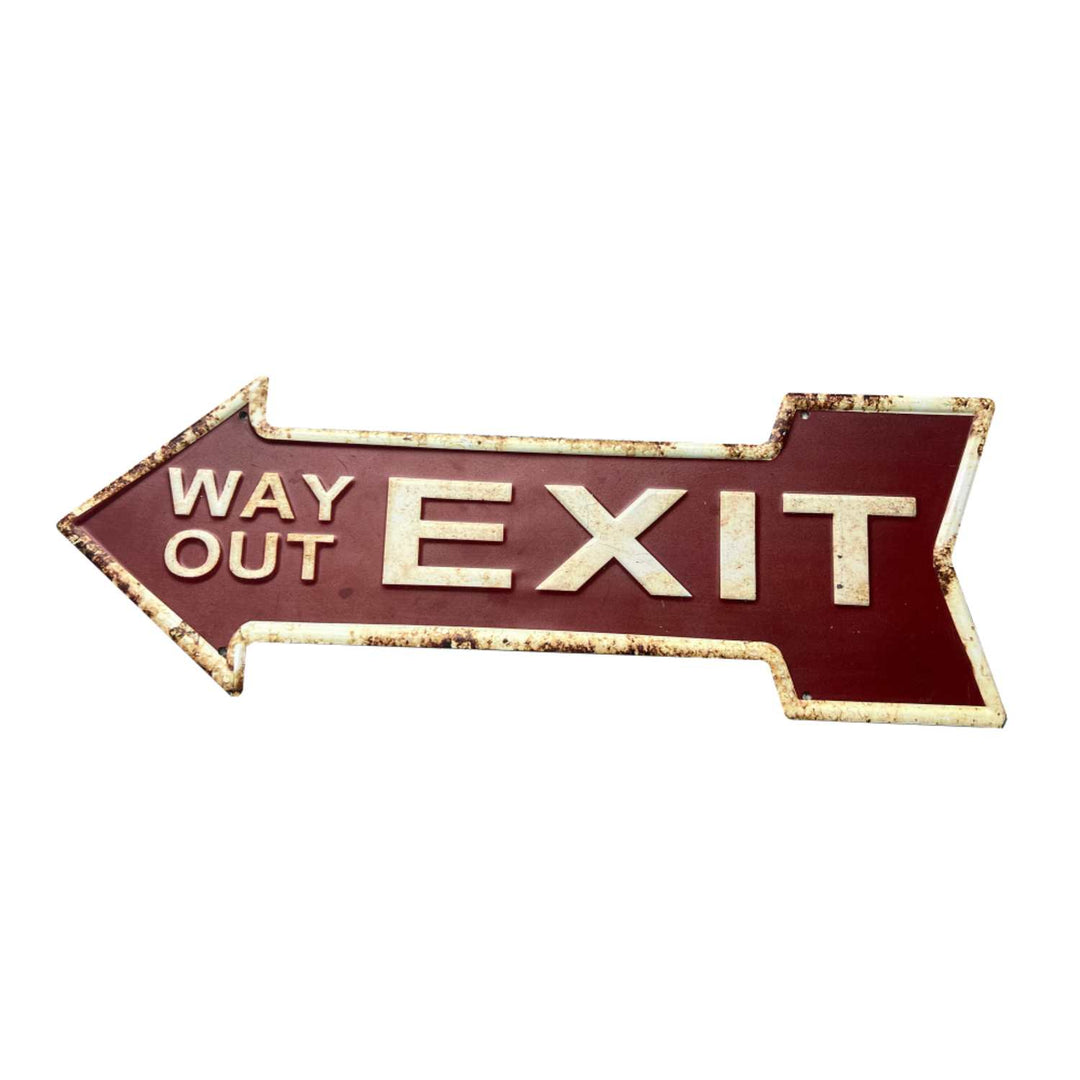 Imagen Decorativa de Metal Way Out Exit 44.5x15.5cm