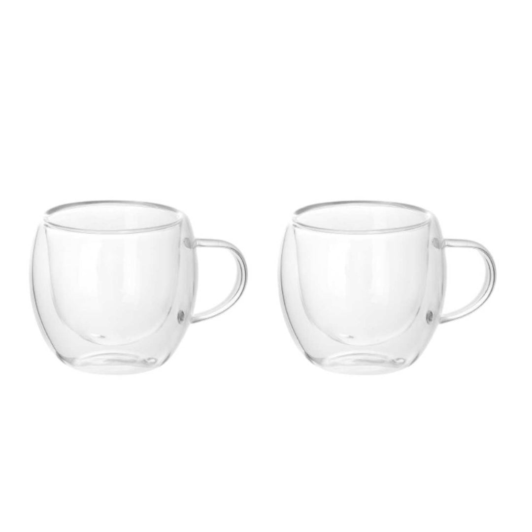 Set 2 Tazas Vidrio Doble Pared 70ml 6x6.5cm