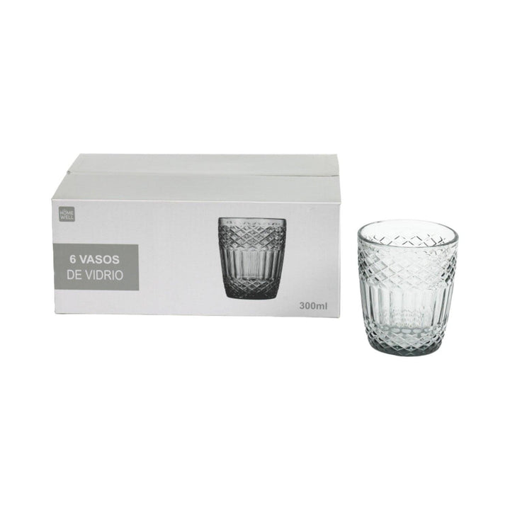 Set 6 Vasos Vidrio Transparente 300ml