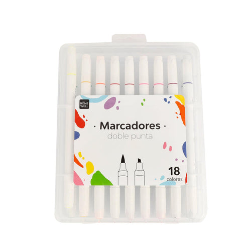 Marcadores Doble Punta Colores *18