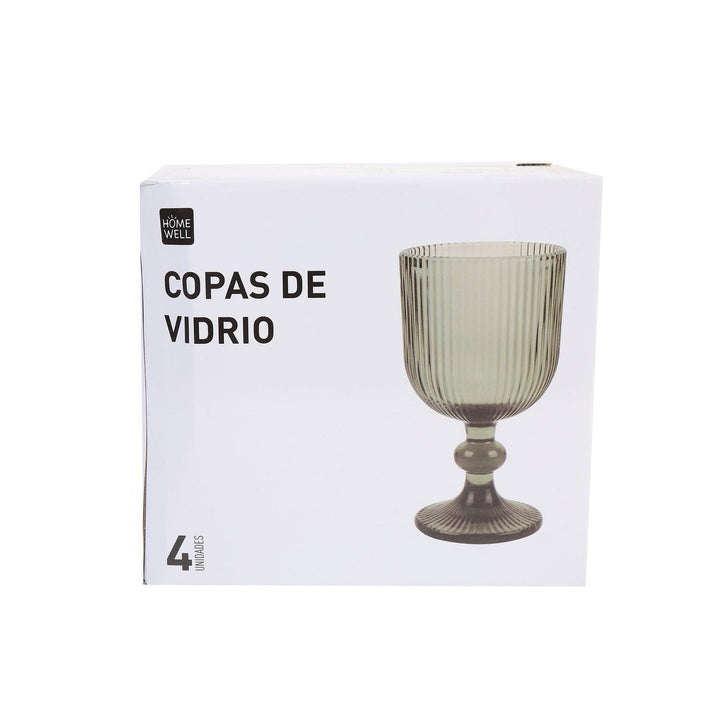 Set 4 Copas Vidrio Gris 270ml