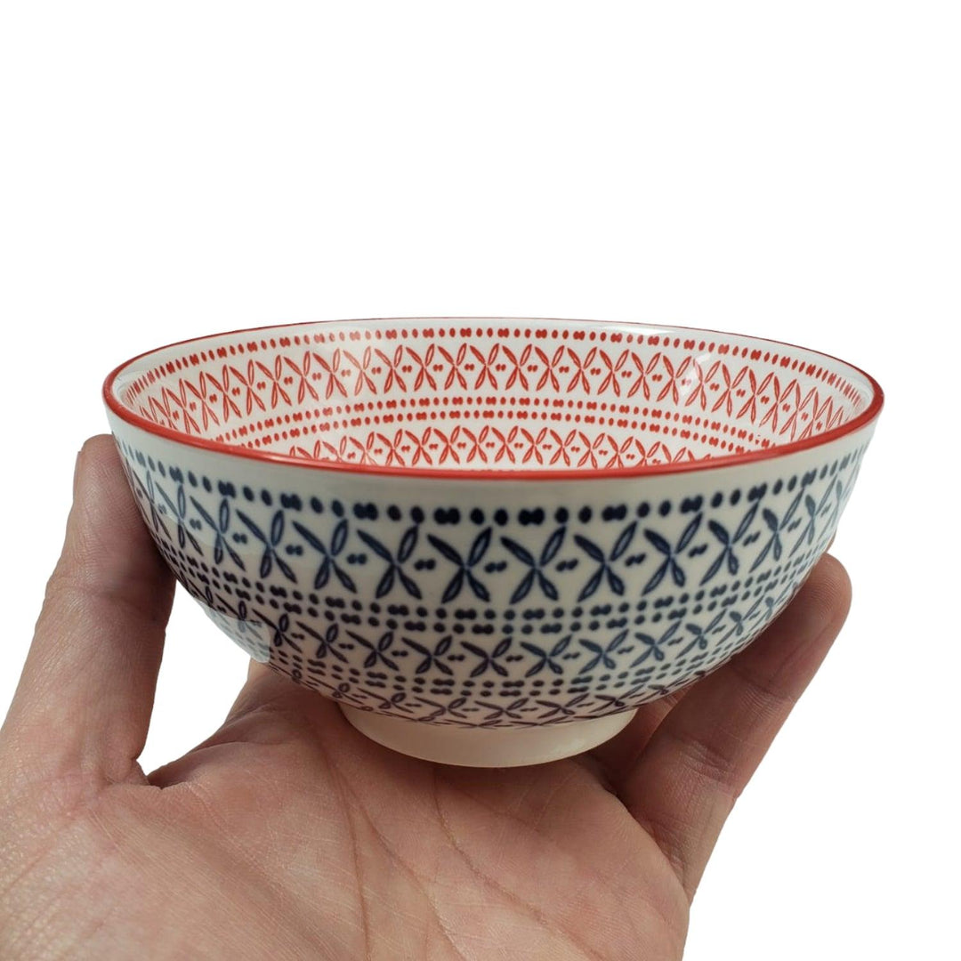 Bowl Loza Diseño Azul Rojo 13x7.5cm