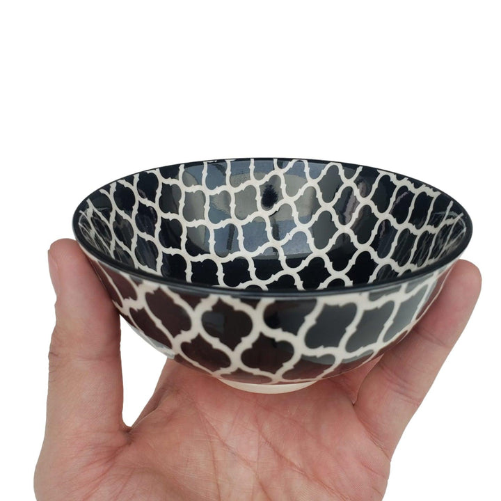 Bowl Loza Diseño Negro Blanco 12,5x6cm