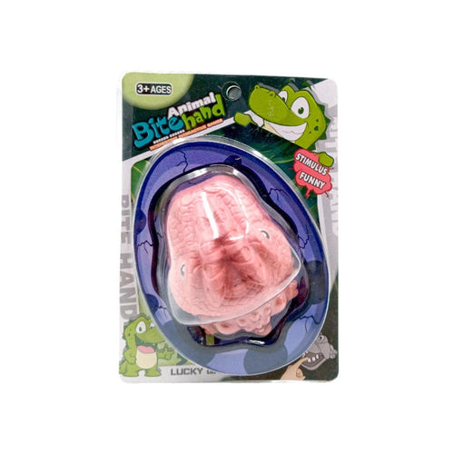 Juguete Mordedor de dedos Dinosaurio Rosado
