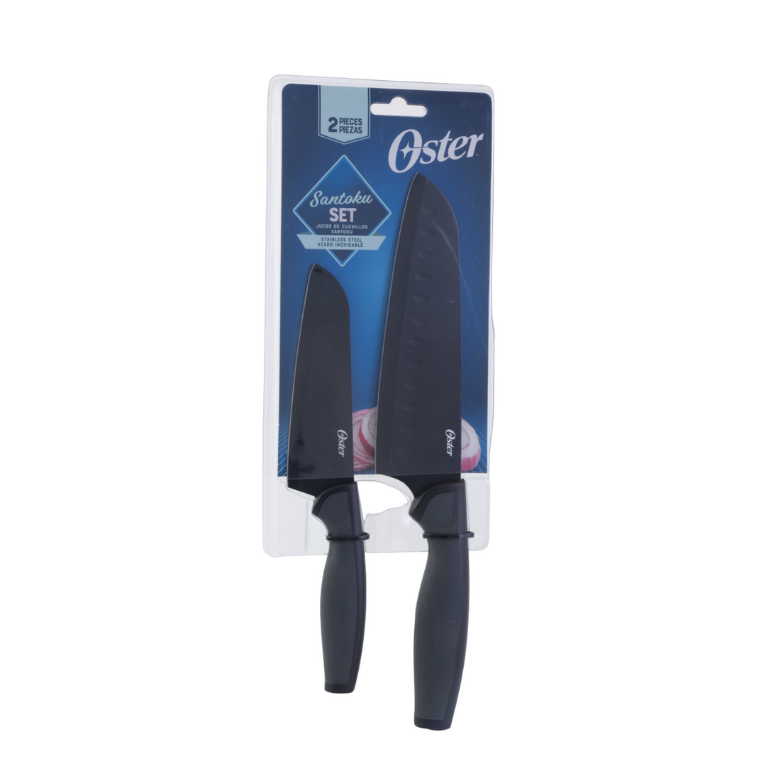 Set Cuchillos Negros Oster 12,7 Cm y 17,8 Cm (2u)