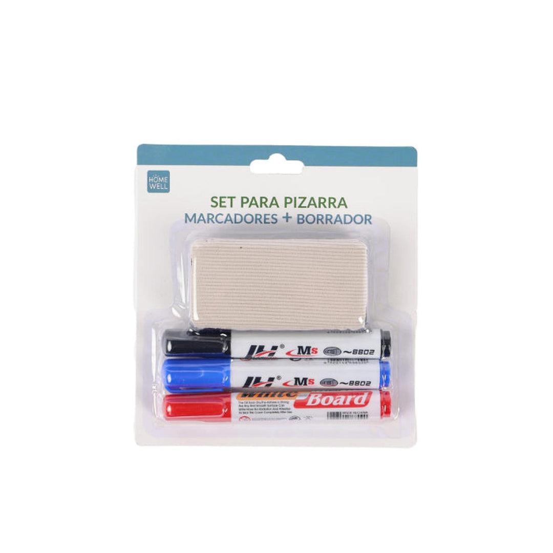 Set marcador pizarra + borrador 4pcs 13.5cm