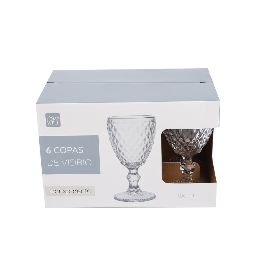 Set Copas Vidrio Tallado *6