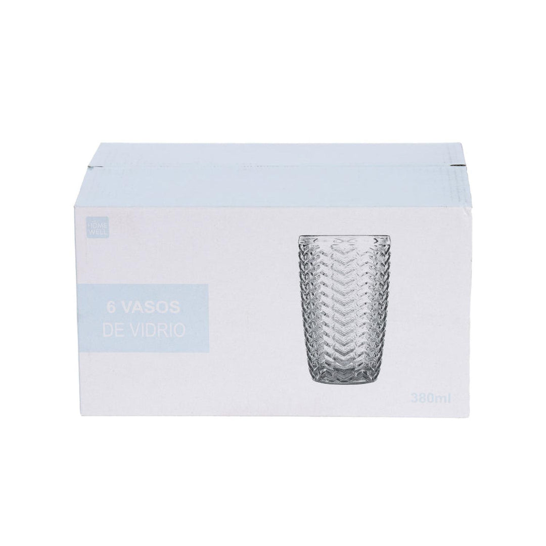 Set 6 Vasos Vidrio Transparente 380Ml