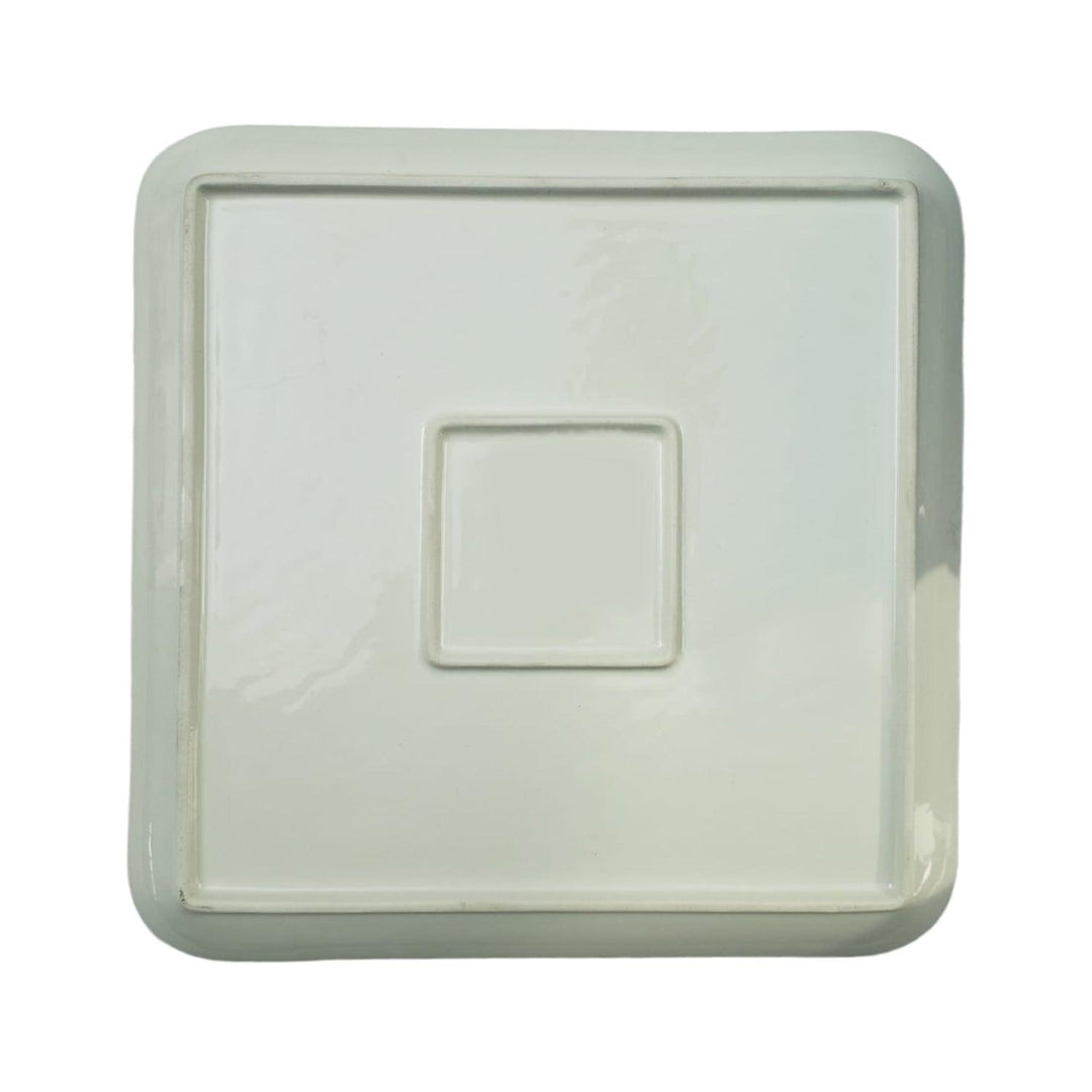 Plato Loza Cuadrado Verde 26x2cm