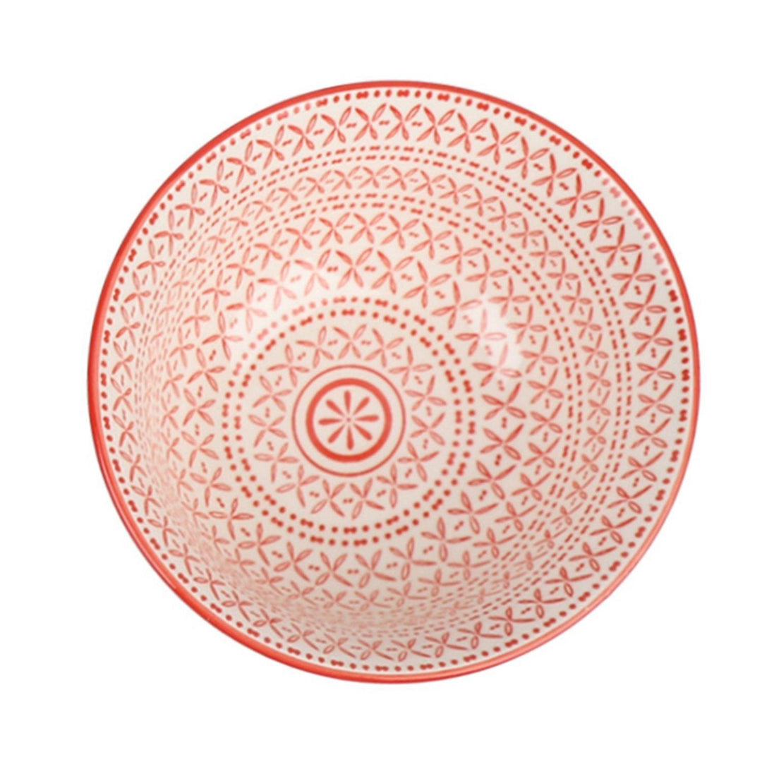 Bowl Pocillo Loza Diseño Rojo 9.5x4.5cm