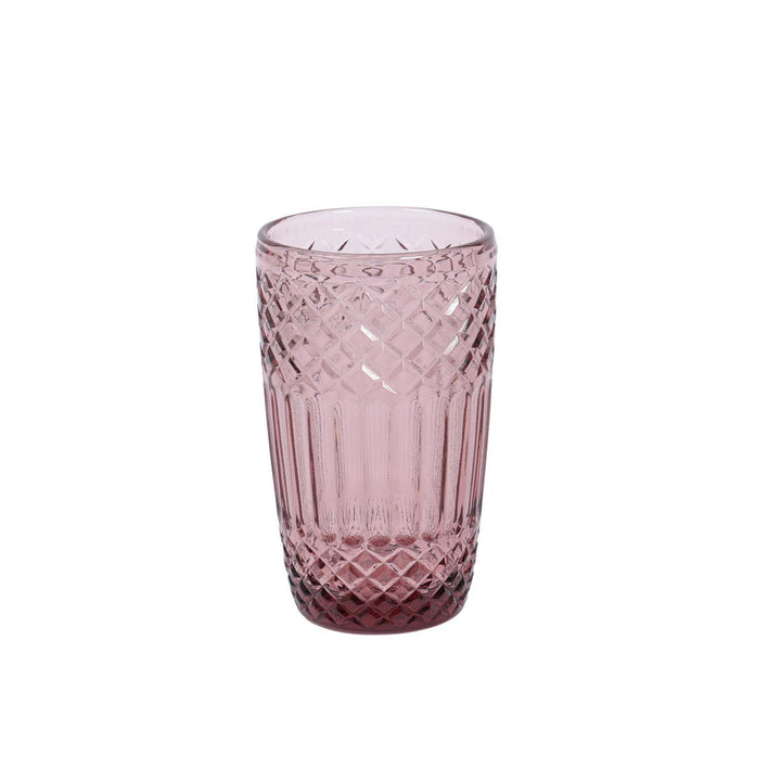 Set 6 Vasos Vidrio Rosado 380Ml