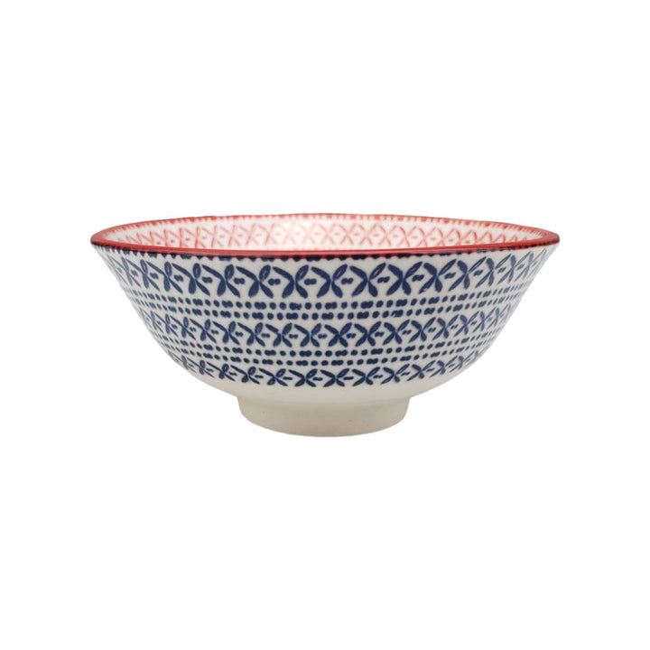 Bowl Pocillo Loza Diseño Rojo 9.5x4.5cm