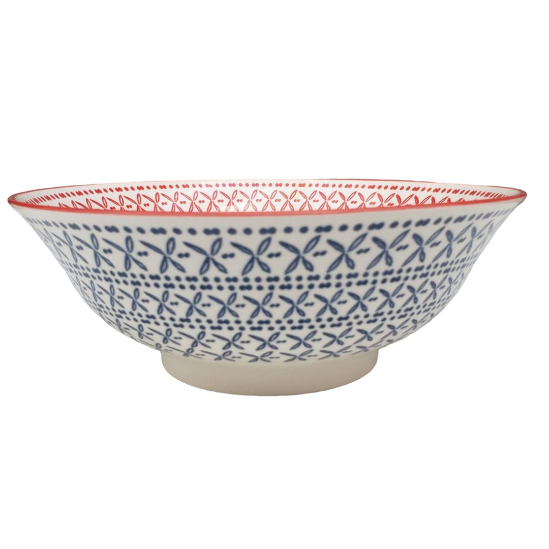 Bowl Loza Diseño Azul Rojo 21x11cm