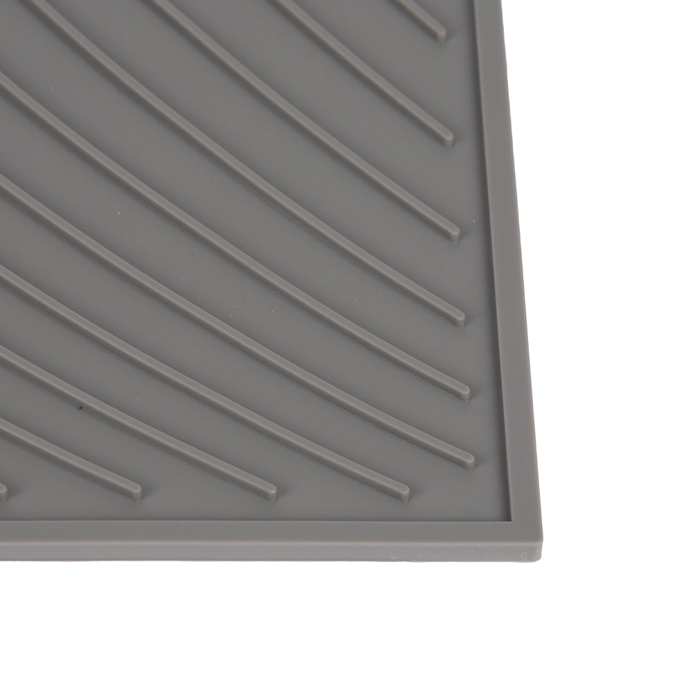 Alfombrilla escurreplatos fabricada en silicona de 446x203 mm de color gris  - Hydrabazaar